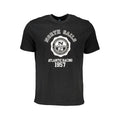 Schwarzes Baumwoll-Herren-T-Shirt