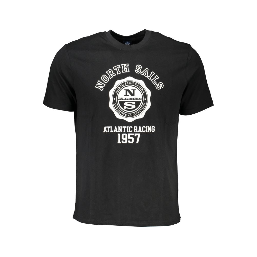 Schwarzes Baumwoll-Herren-T-Shirt