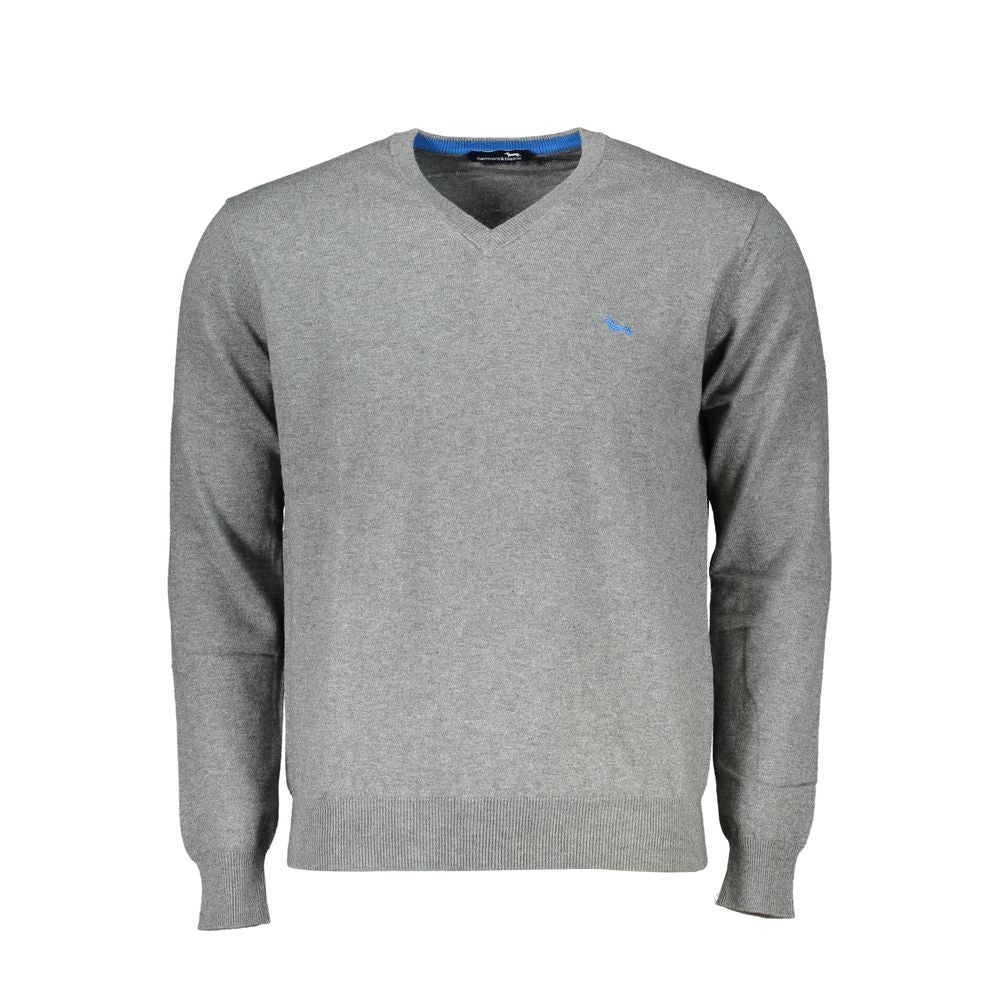 Grauer Baumwollpullover für Herren