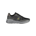 Black Polyurethane Men Sneaker