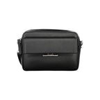 Borsa a spalla da donna in poliuretano nero