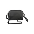 Borsa a spalla da donna in poliuretano nero