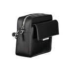 Borsa a spalla da donna in poliuretano nero