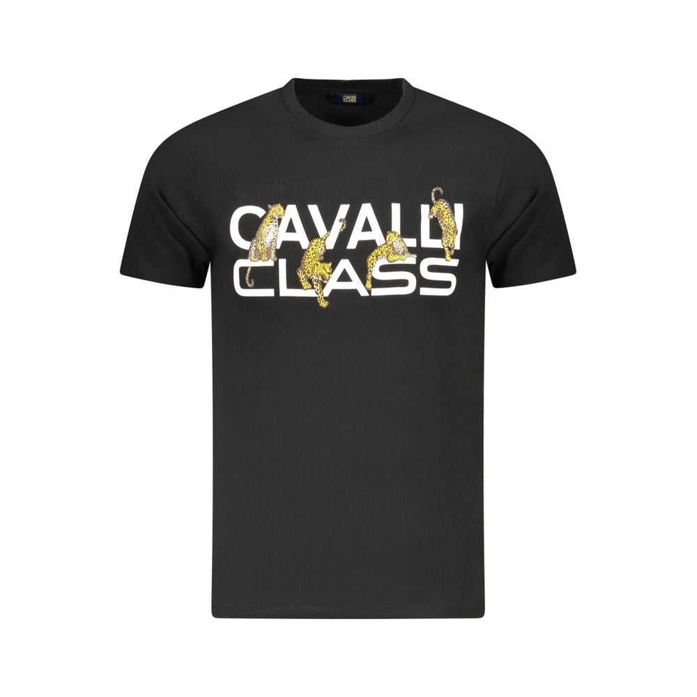 Schwarzes Baumwoll-Herren-T-Shirt