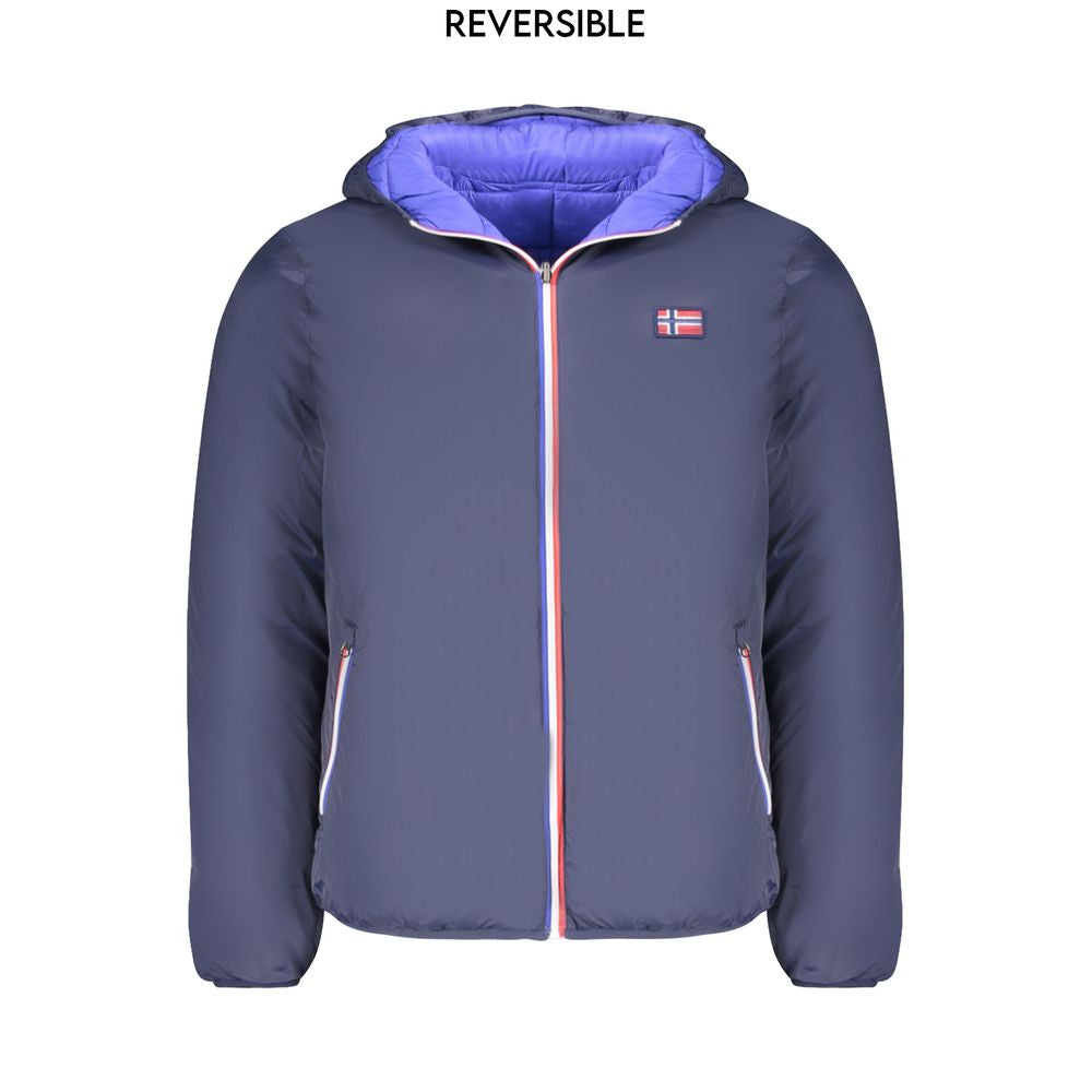 Blaue Polyamid Herrenjacke