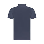 Blue Cotton Men Polo