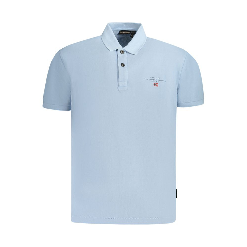Light Blue Cotton Men Polo