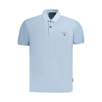Light Blue Cotton Men Polo