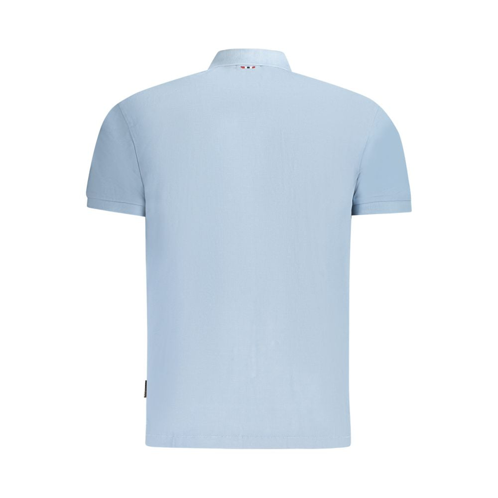 Light Blue Cotton Men Polo