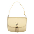 Beige Polyurethane Women Bag