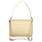 Beige Polyurethane Women Bag