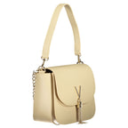 Beige Polyurethane Women Bag
