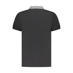 Black Cotton Men Polo Shirt