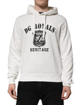 Weißer Kapuzenpullover mit DG ROYAL Print aus Baumwolle