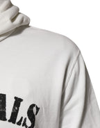Weißer Kapuzenpullover mit DG ROYAL Print aus Baumwolle