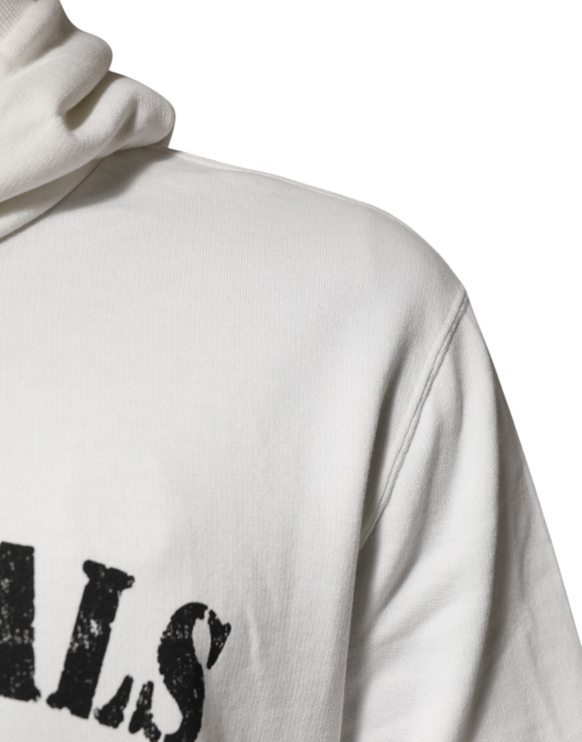Weißer Kapuzenpullover mit DG ROYAL Print aus Baumwolle