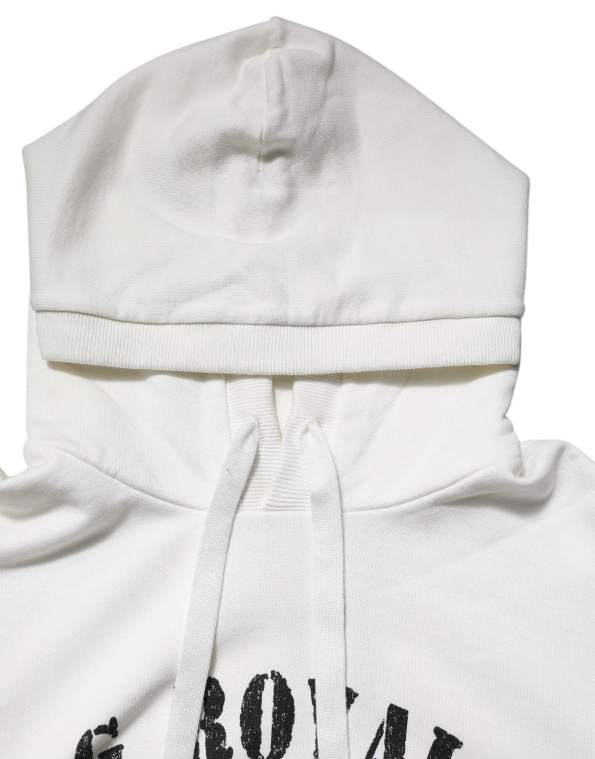 Weißer Kapuzenpullover mit DG ROYAL Print aus Baumwolle