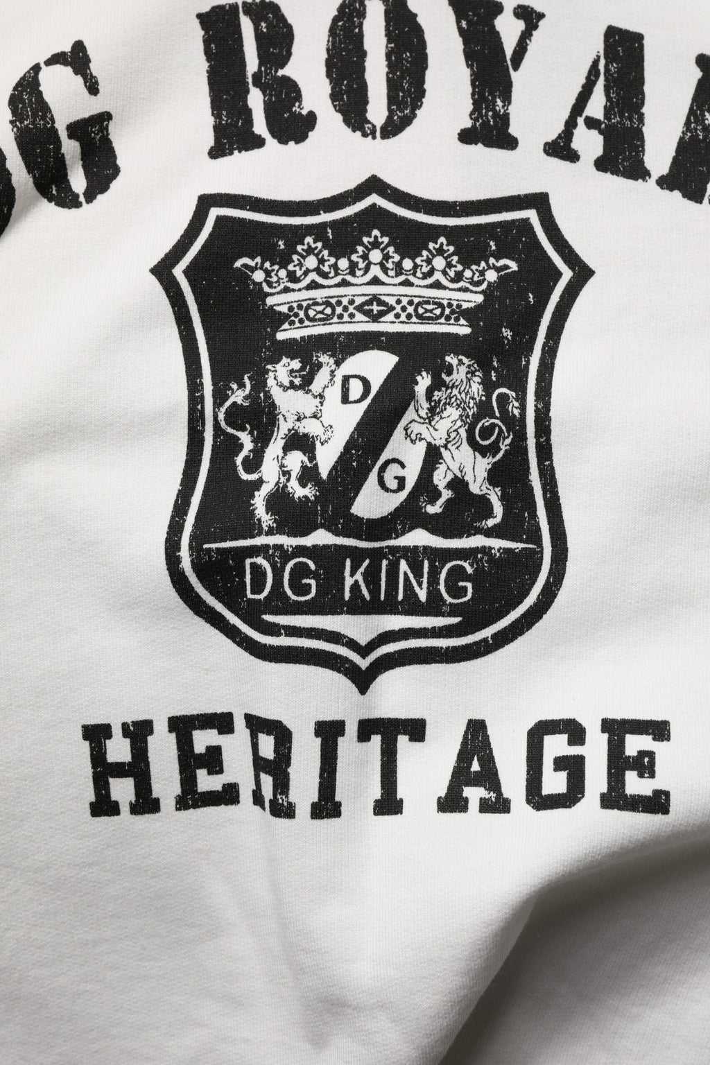 Weißer Kapuzenpullover mit DG ROYAL Print aus Baumwolle