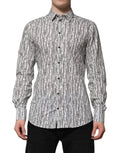 Camicia casual a maniche lunghe con stampa floreale bianca