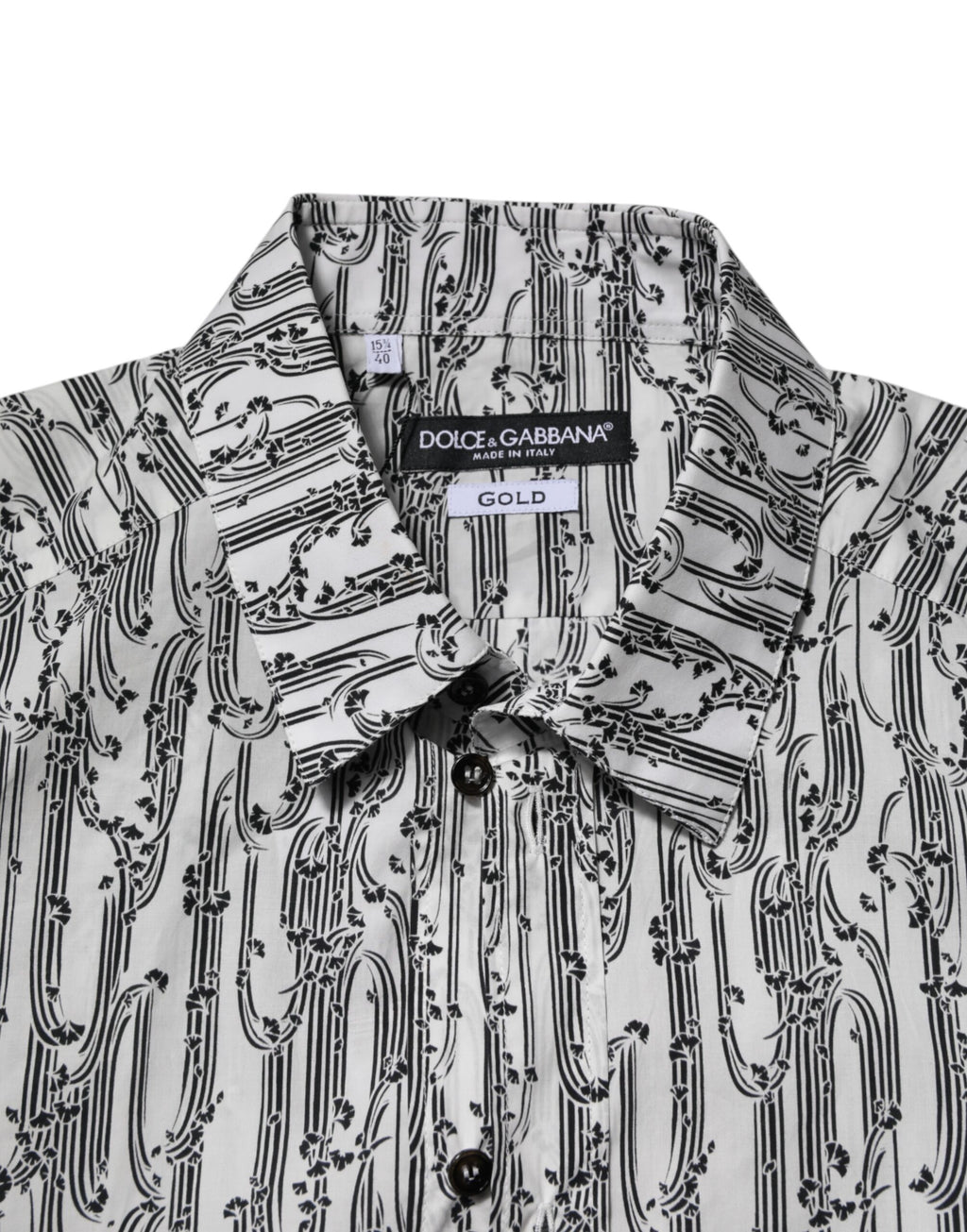 Camicia casual a maniche lunghe con stampa floreale bianca