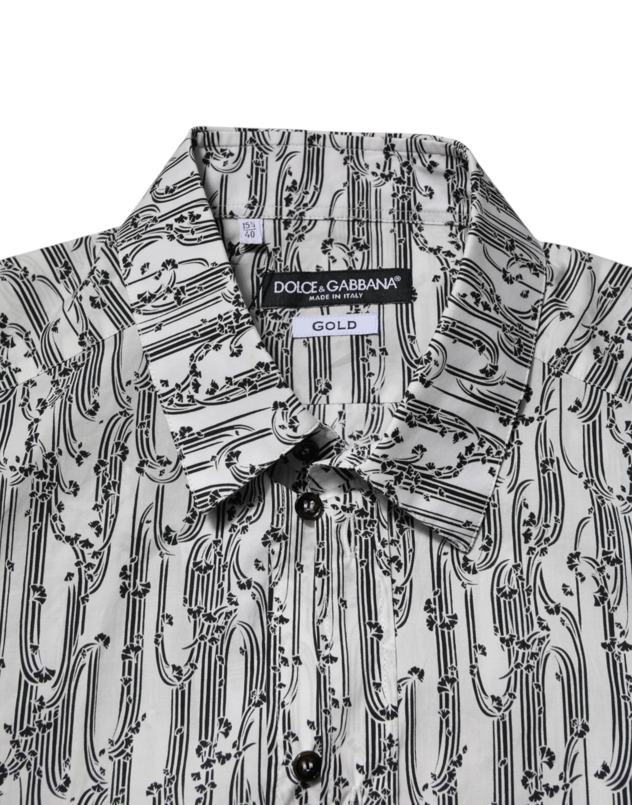 Camicia casual a maniche lunghe con stampa floreale bianca