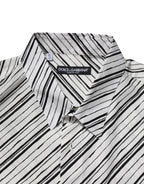 White Striped Long Sleeves Men Formal Shirt