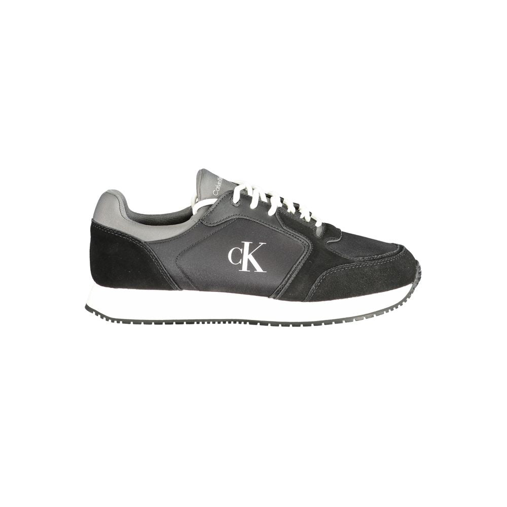 Schwarzer Polyurethan Herren-Sneaker