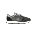 Schwarzer Polyurethan Herren-Sneaker