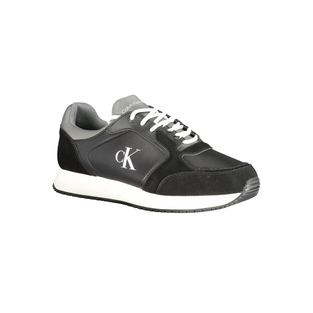 Schwarzer Polyurethan Herren-Sneaker