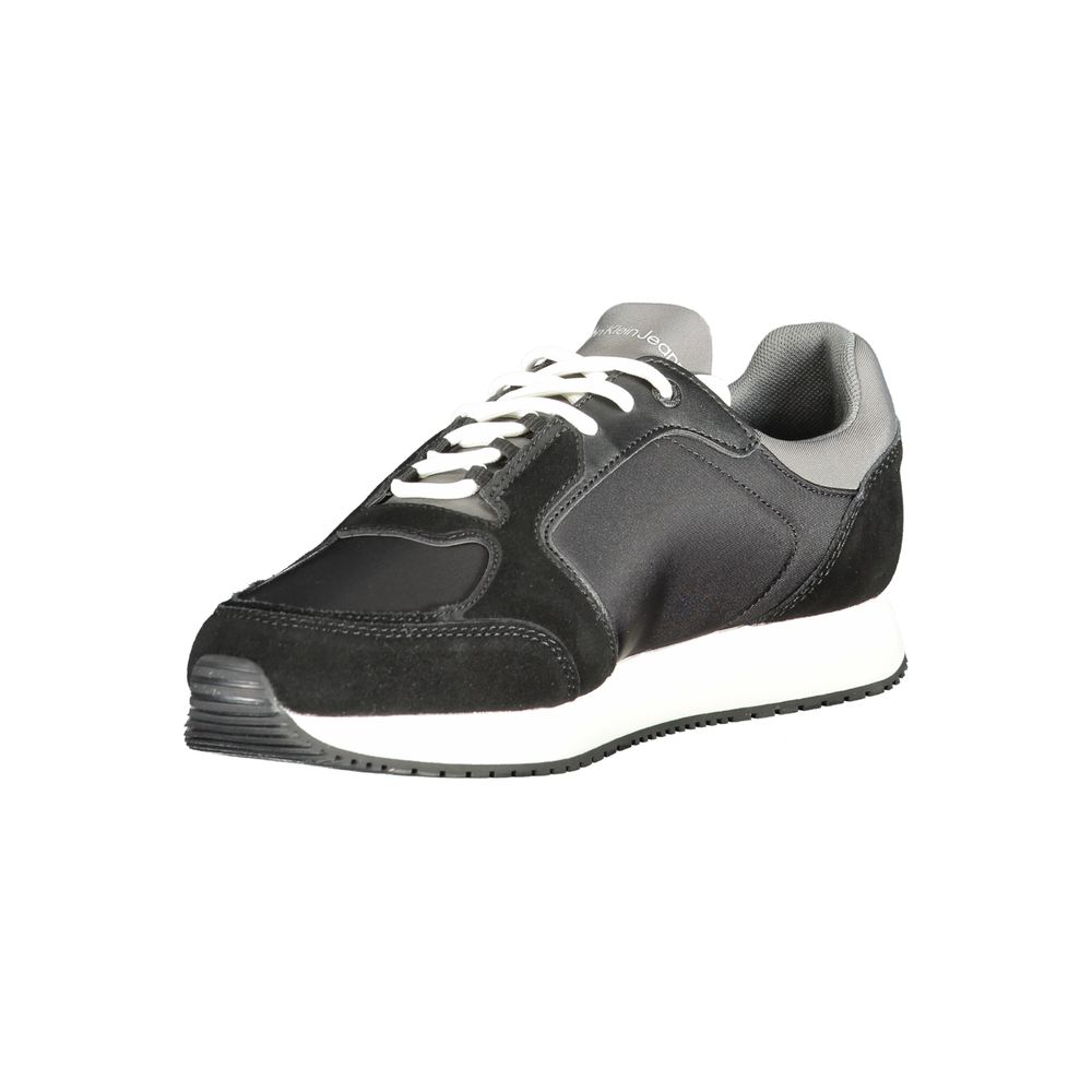 Schwarzer Polyurethan Herren-Sneaker