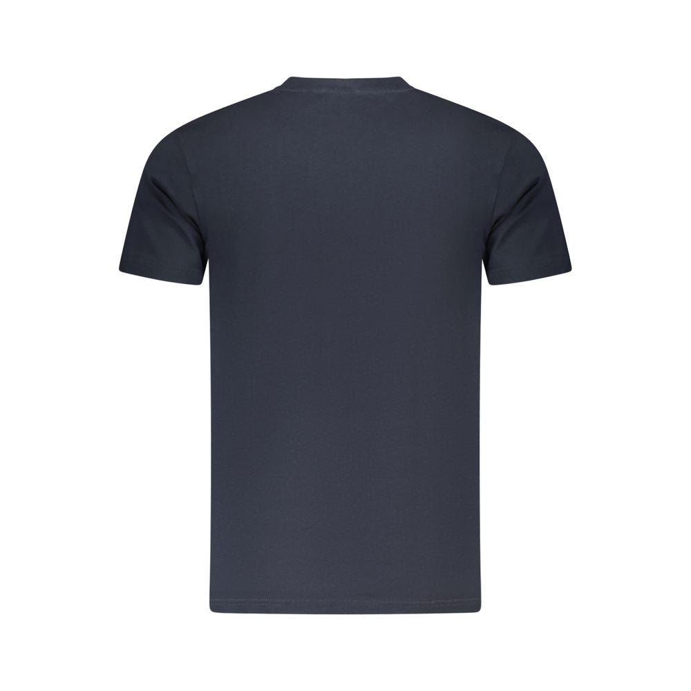Blaues Baumwoll-Herren-T-Shirt