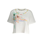 White Cotton Women T-Shirt