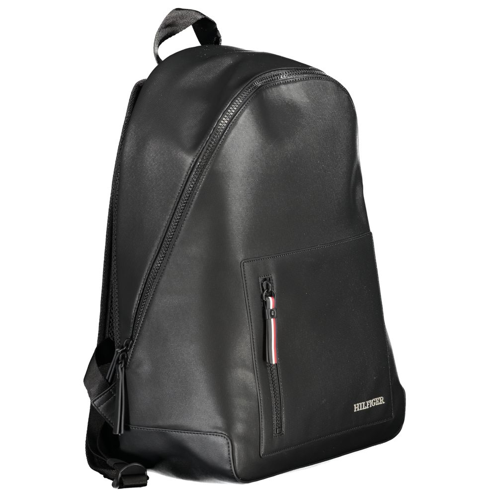 Zaino da uomo in poliuretano nero