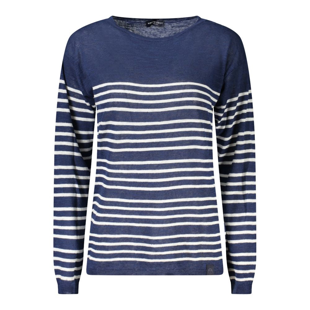 Blauer Leinenpullover für Damen