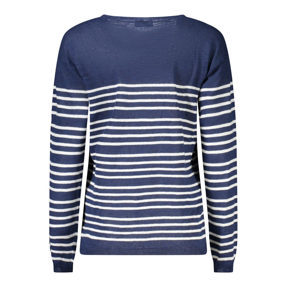 Blauer Leinenpullover für Damen