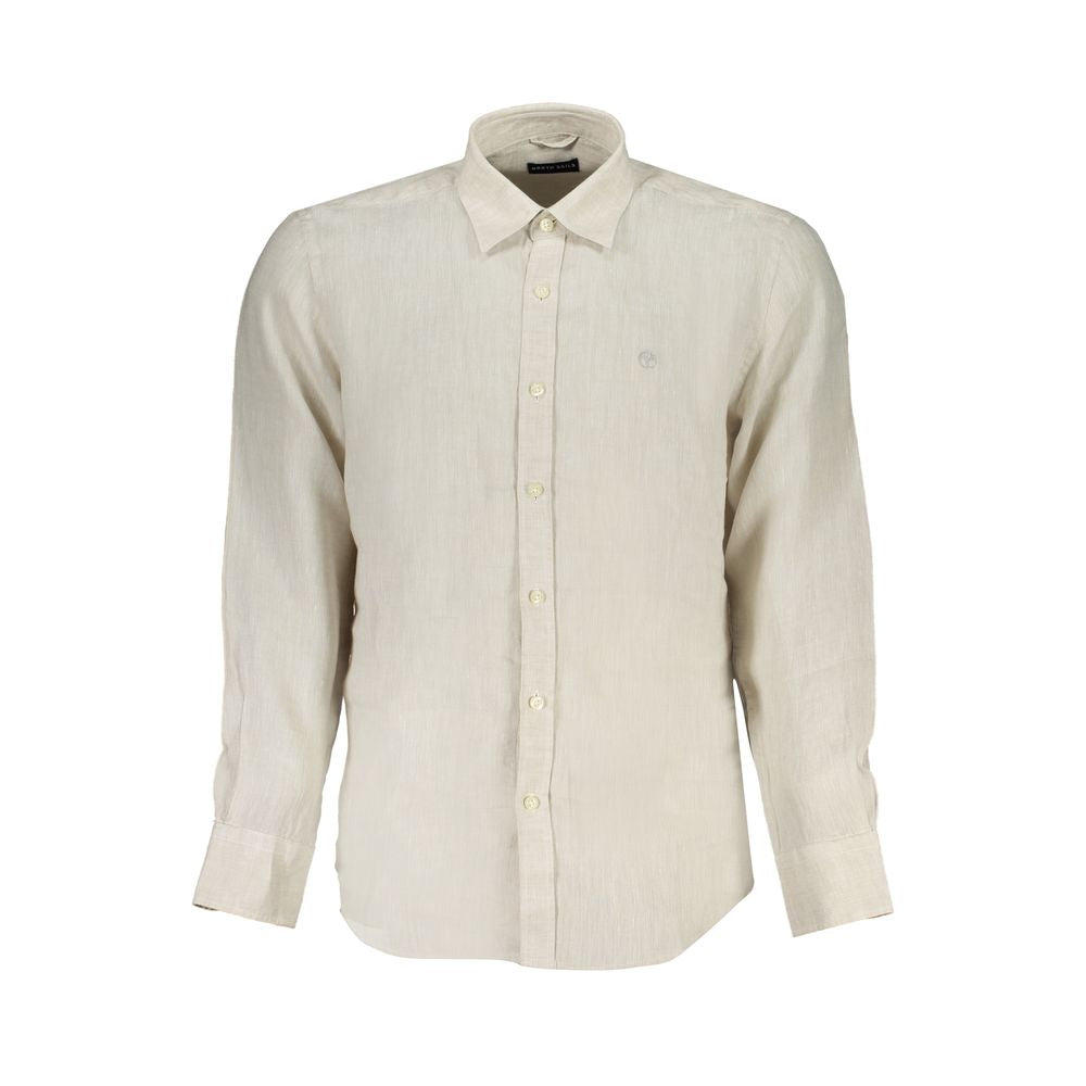 Beige Leinenhemd für Herren