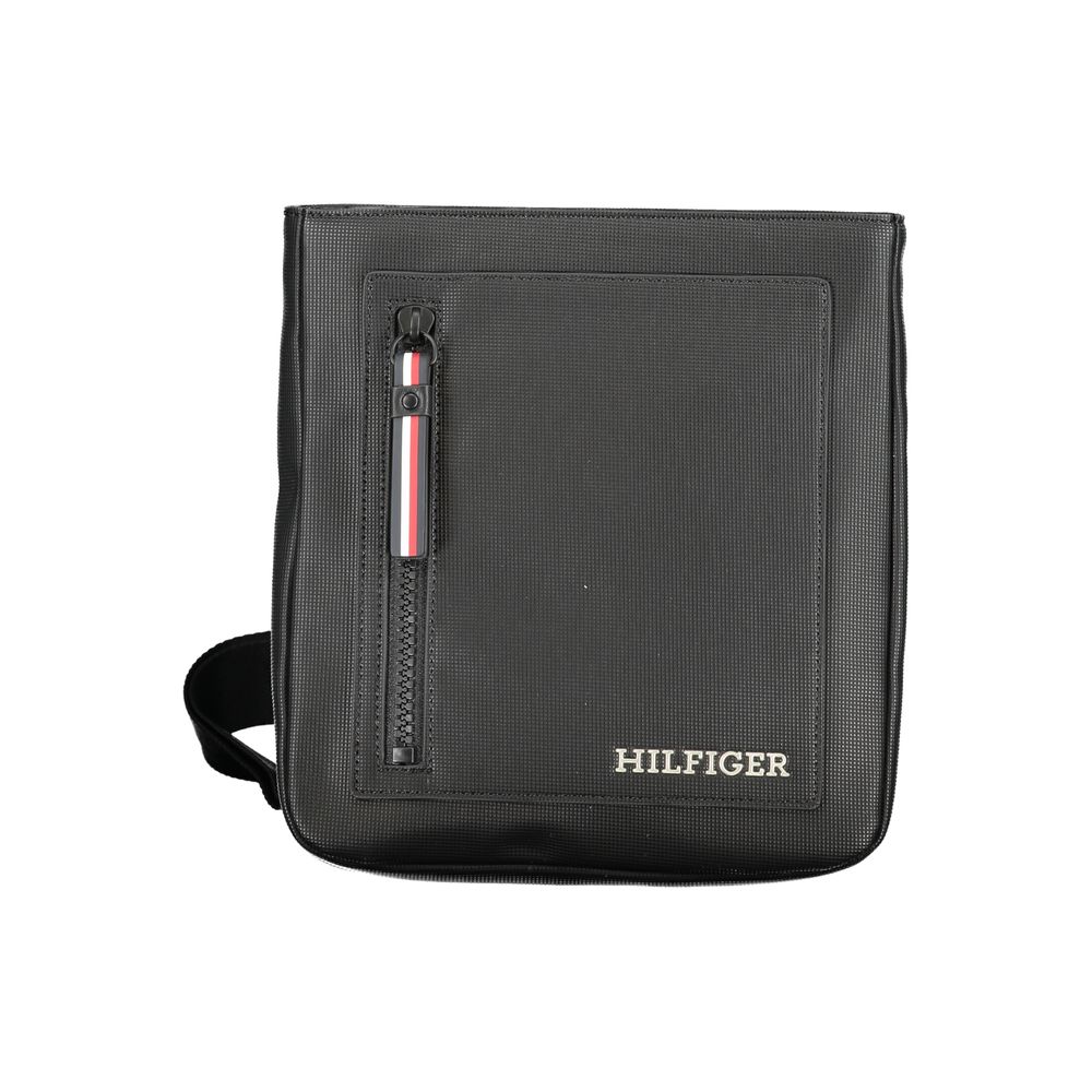 Schwarze Herren-Schultertasche aus Polyurethan