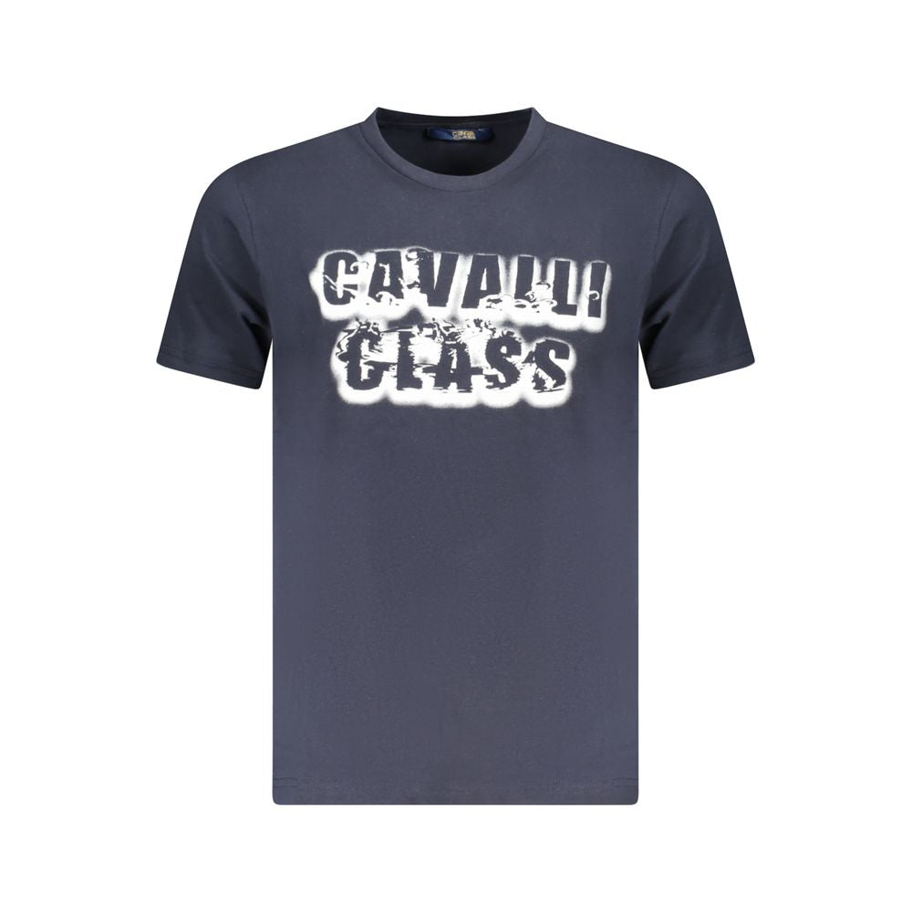 Blaues Baumwoll-Herren-T-Shirt