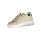 Sneakers da uomo in pelle beige