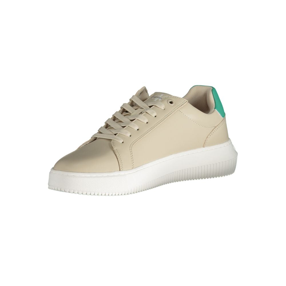 Sneakers da uomo in pelle beige