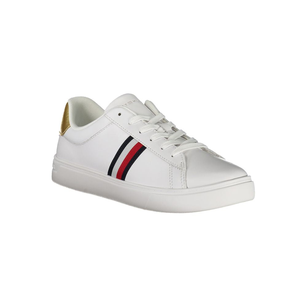 Weißer Polyurethan-Sneaker für Damen