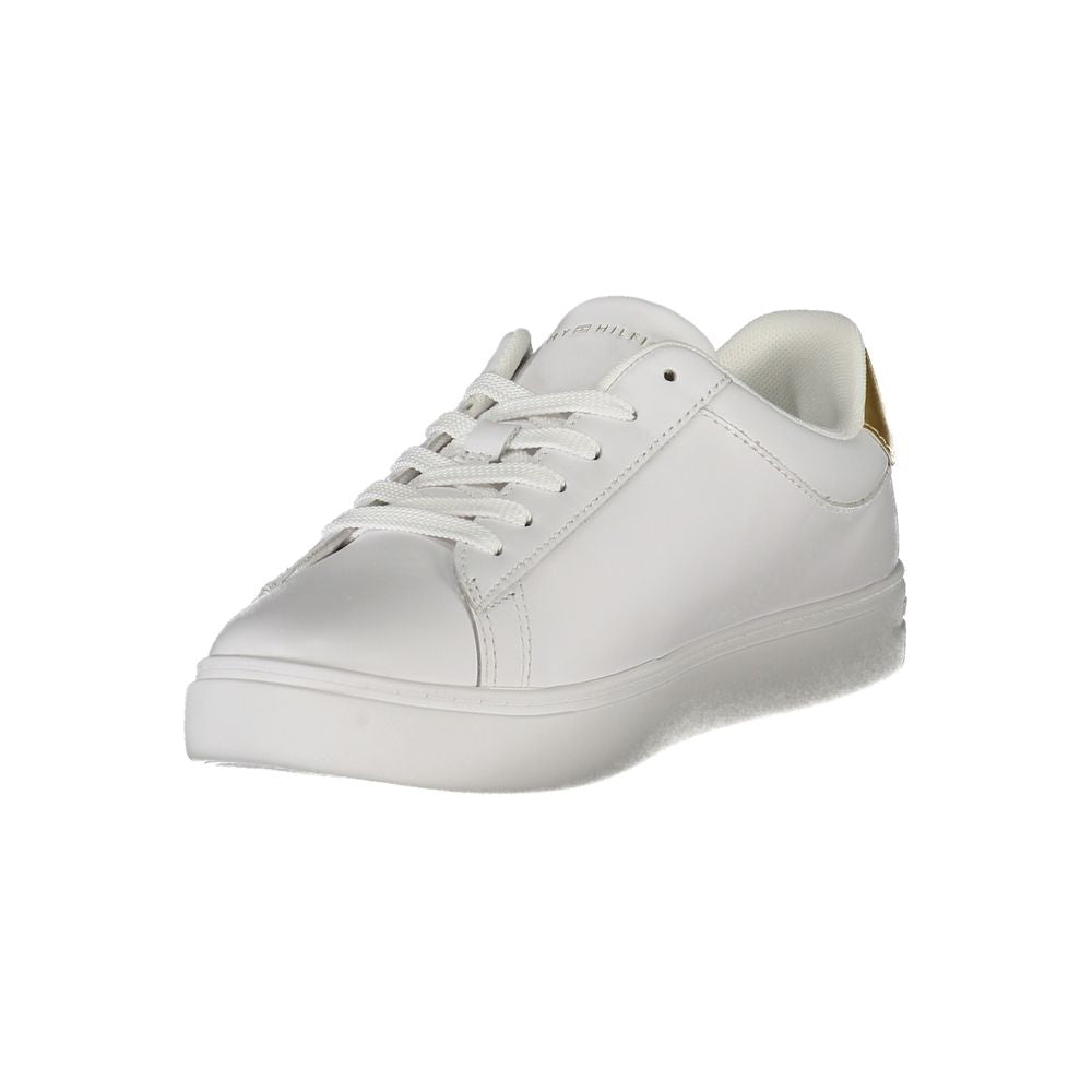 Weißer Polyurethan-Sneaker für Damen