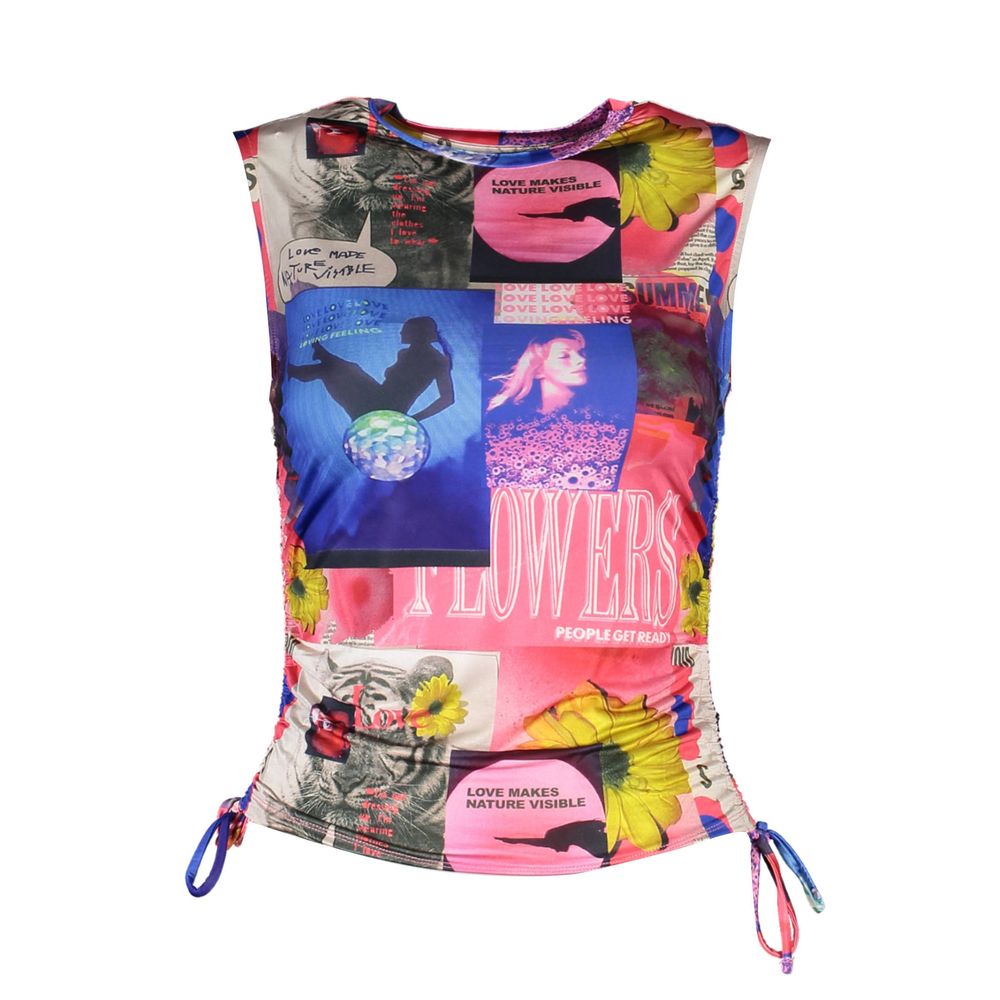 Damen-T-Shirt aus blauem Azetat