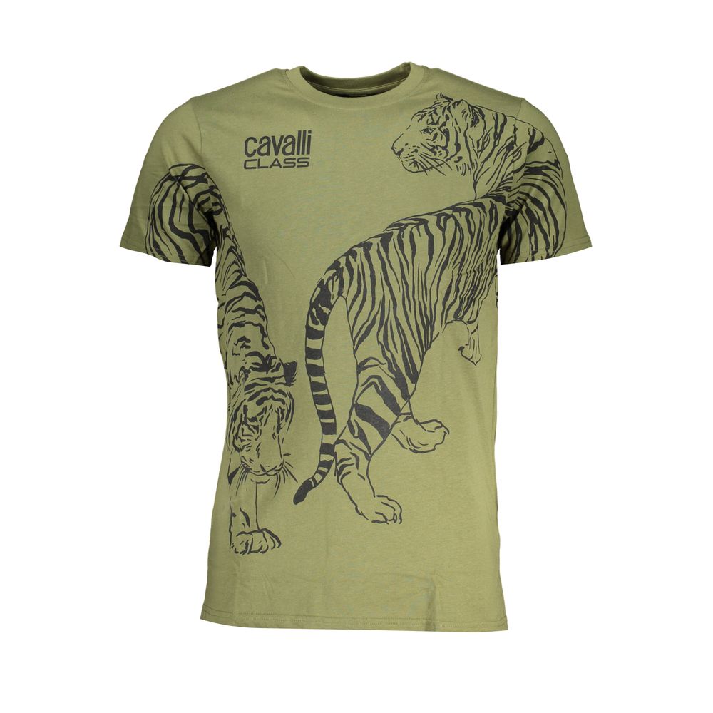 Green Cotton Men T-Shirt