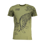 Green Cotton Men T-Shirt