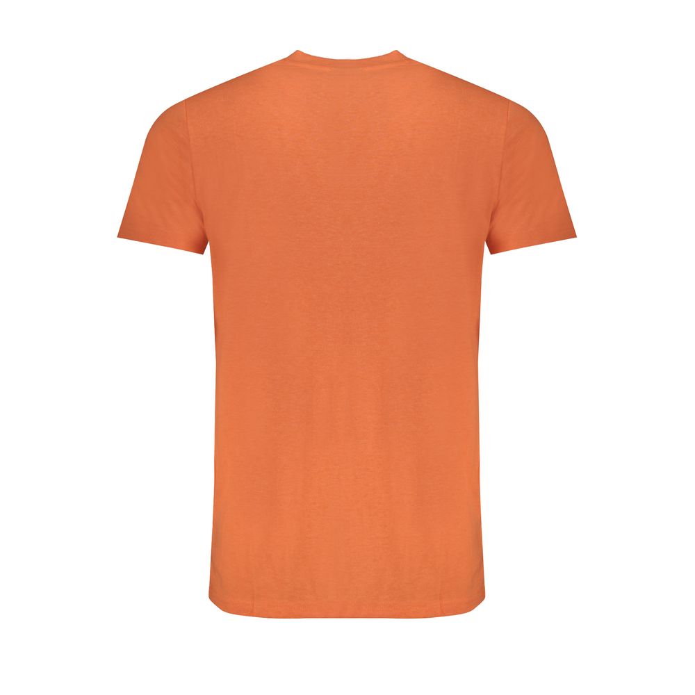 Orangefarbenes Herren-T-Shirt aus Baumwolle