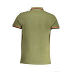 Green Cotton Men Polo Shirt