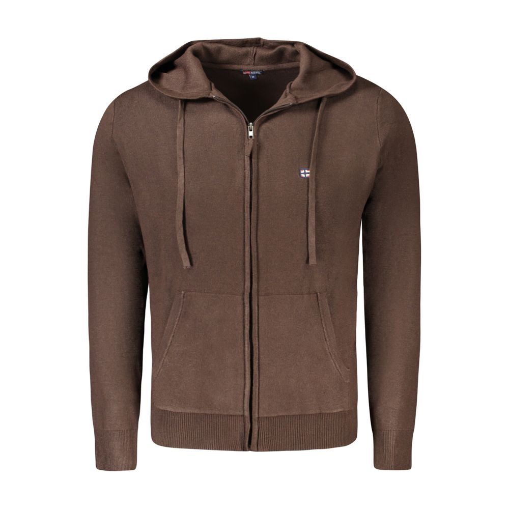 Brauner Herren-Cardigan aus Polyamid