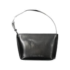 Schwarze Damen-Schultertasche aus Polyester