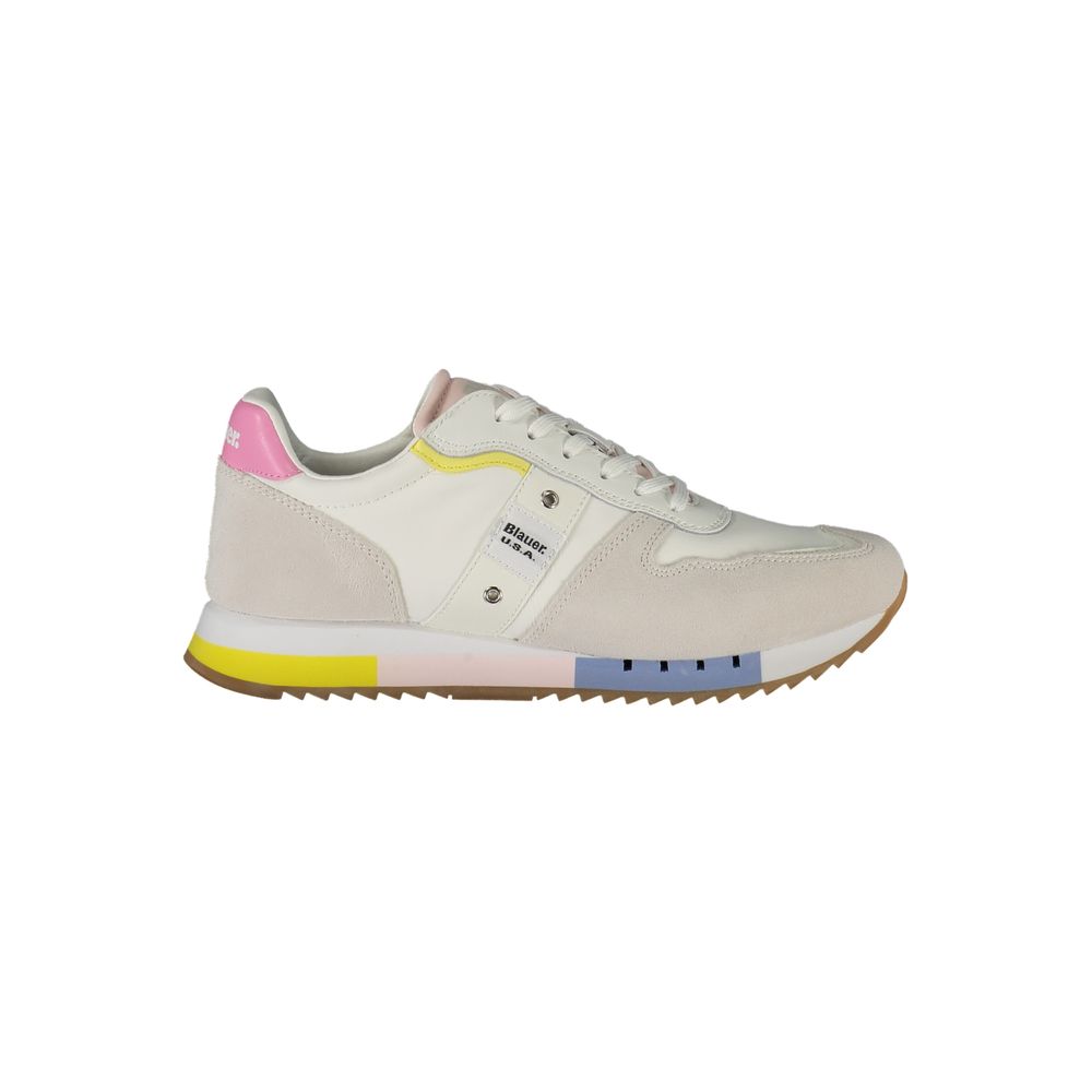 Weiße Polyurethan Damen-Sneaker